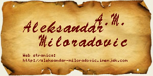 Aleksandar Miloradović vizit kartica
